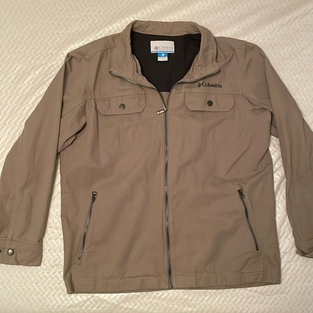Columbia Men’s Large Khaki Canvas Jacket 100% Cotton